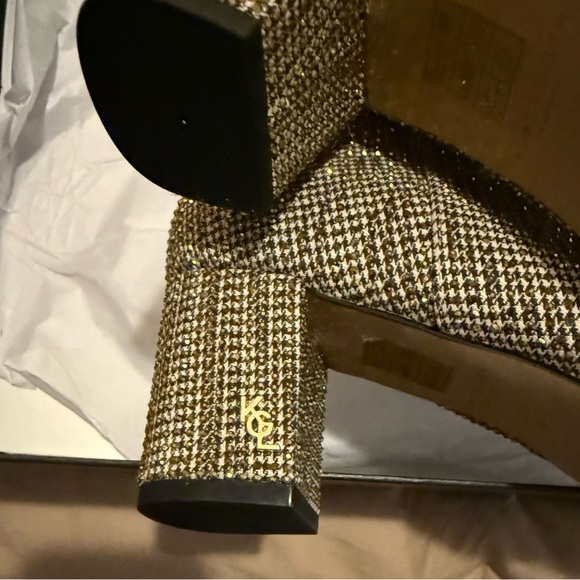 KURT GEIGER LONDON Burlington Pointed Toe Over The Knee Boots in Dark Beige - Picture 3 of 6